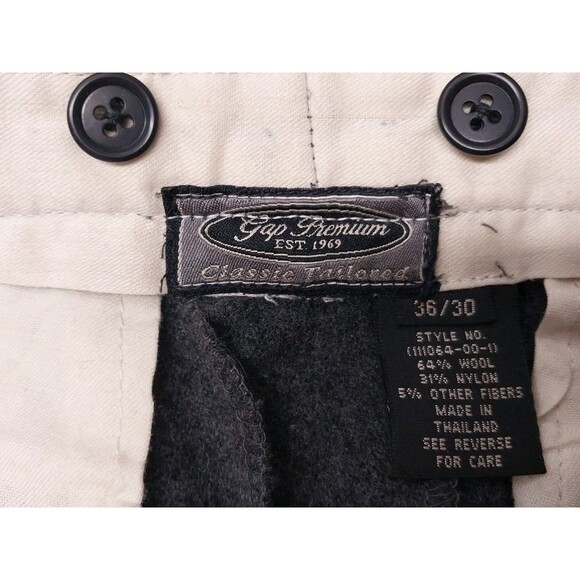 Vtg GAP Mens Wool 36x30 Wool Blend Dress Pants Gray ***Actual Measure 34x30*** - Picture 3 of 12